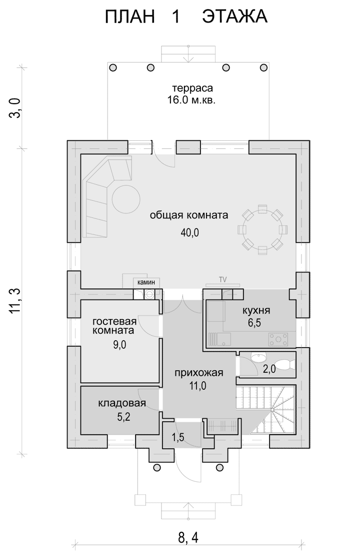 План первого этажа