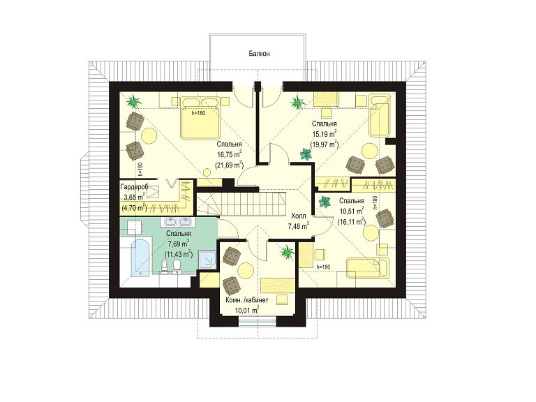 План мансардного этажа