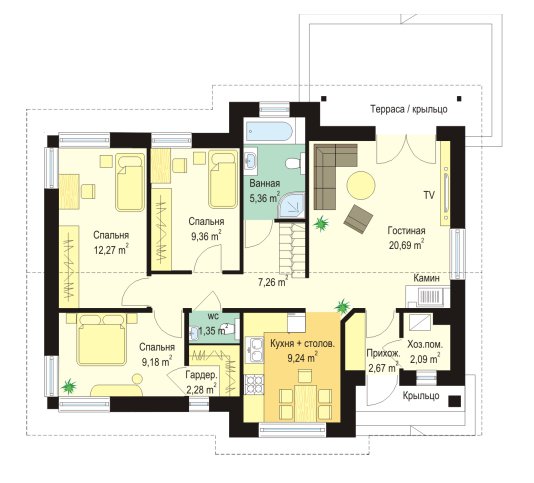 План первого этажа