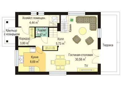 План первого этажа